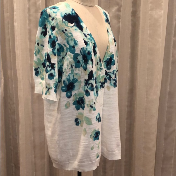 NWT Croft & Barrow Floral Print Cardigan - Picture 4 of 7
